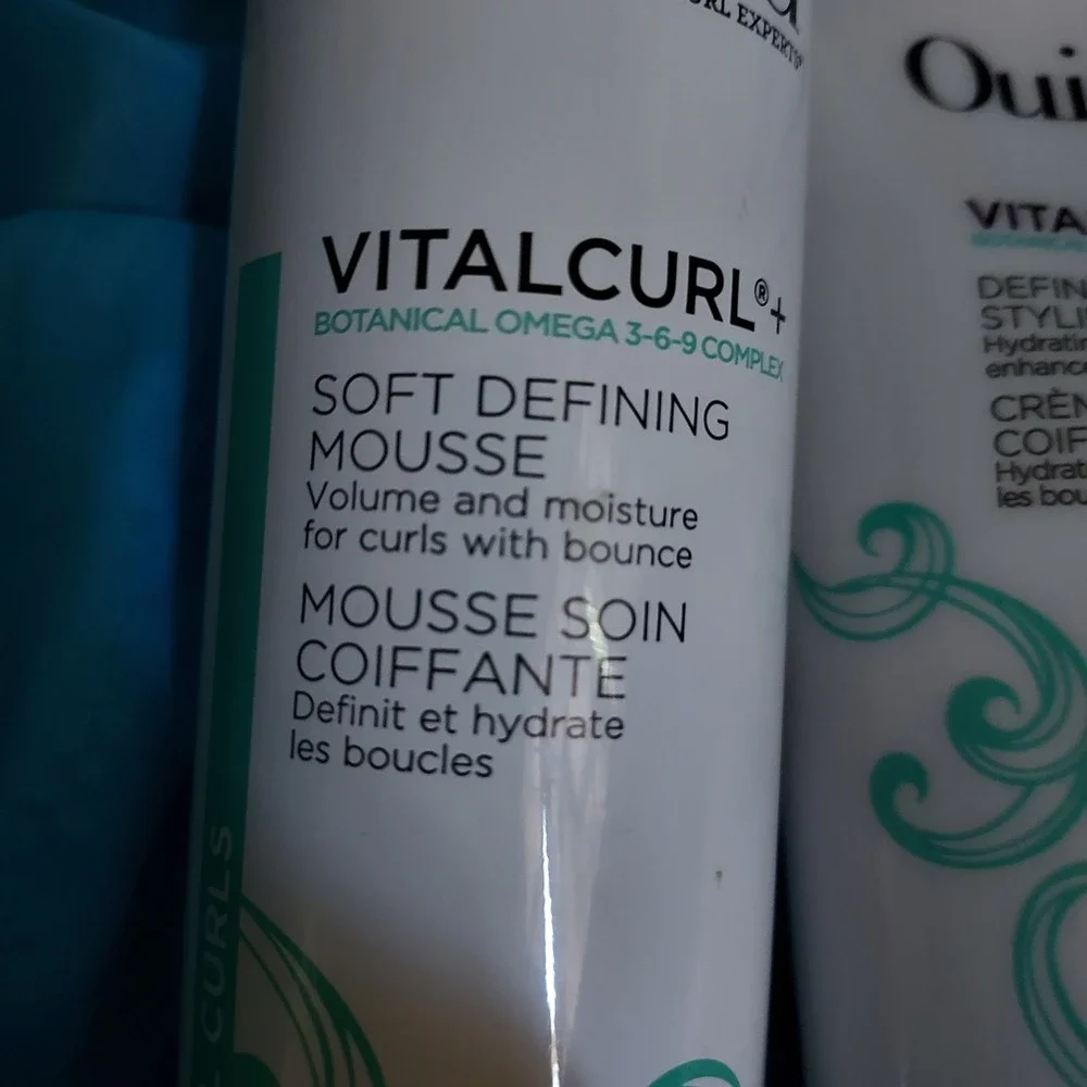 Ouidad VitalCurl+ Hair Styling Duo Set White Spiral Curls Mousse & Gel-Cream